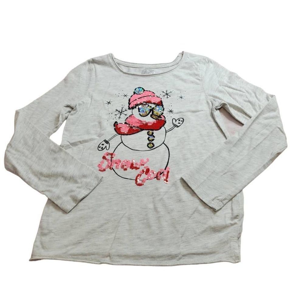 SO flip sequins snowman shirt 10